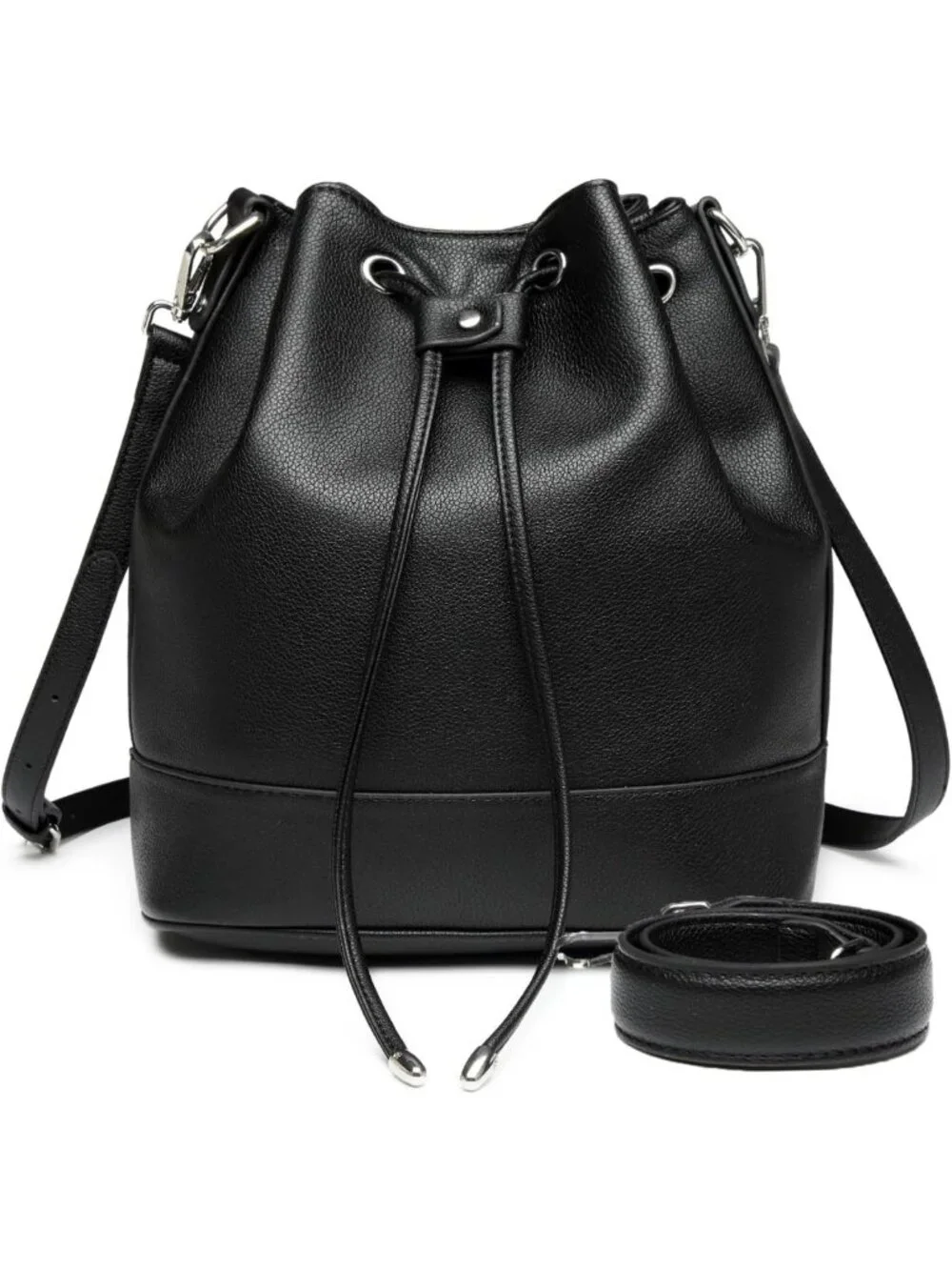 Stylish Leather Bucket Bag & Drawstring Crossbody Purse for Women - Medium Tote